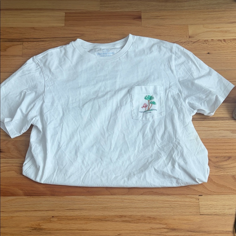 Vineyard Vines White T-Shirt with Blue Logo